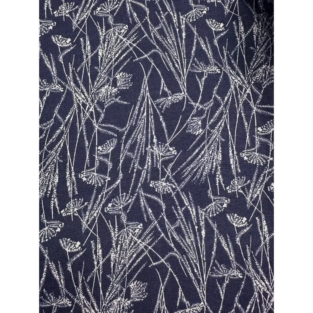 Banana Republic Blue & White Linen Floral Slim Fit Button Up Shirt Size L
